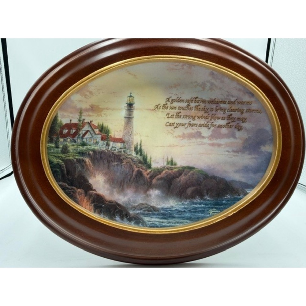 Thomas Kinkade Clearing Storms Framed Plate Bradford Exchange Guiding Lights